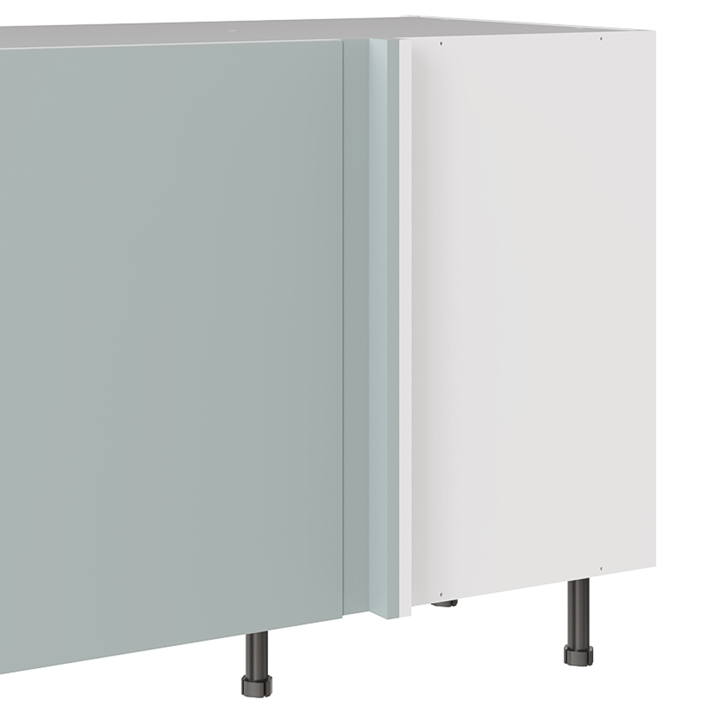 Kitchen Kit Slab Supermatt Aquamarine Blind Corner Base Kitchen Cabinet Flatpack 1000mm Image 3