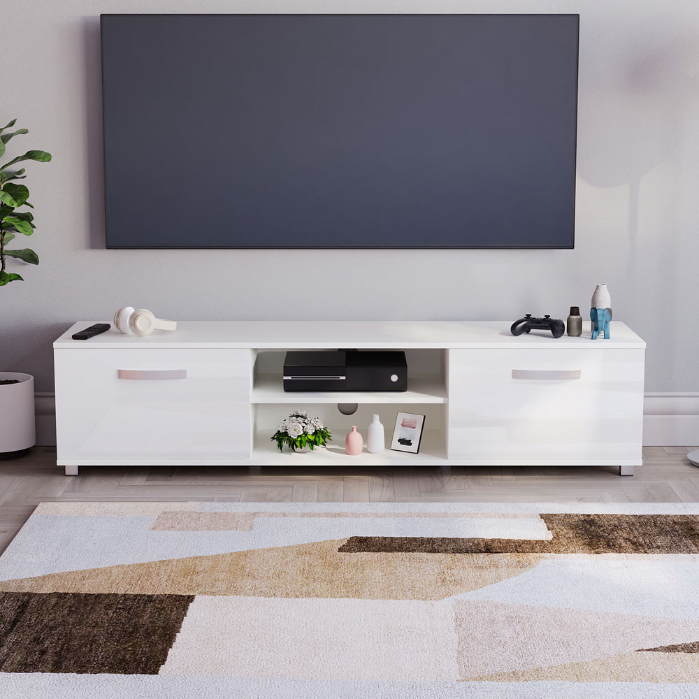 Vida Designs Cosmo 2 Door White TV Unit Image 5