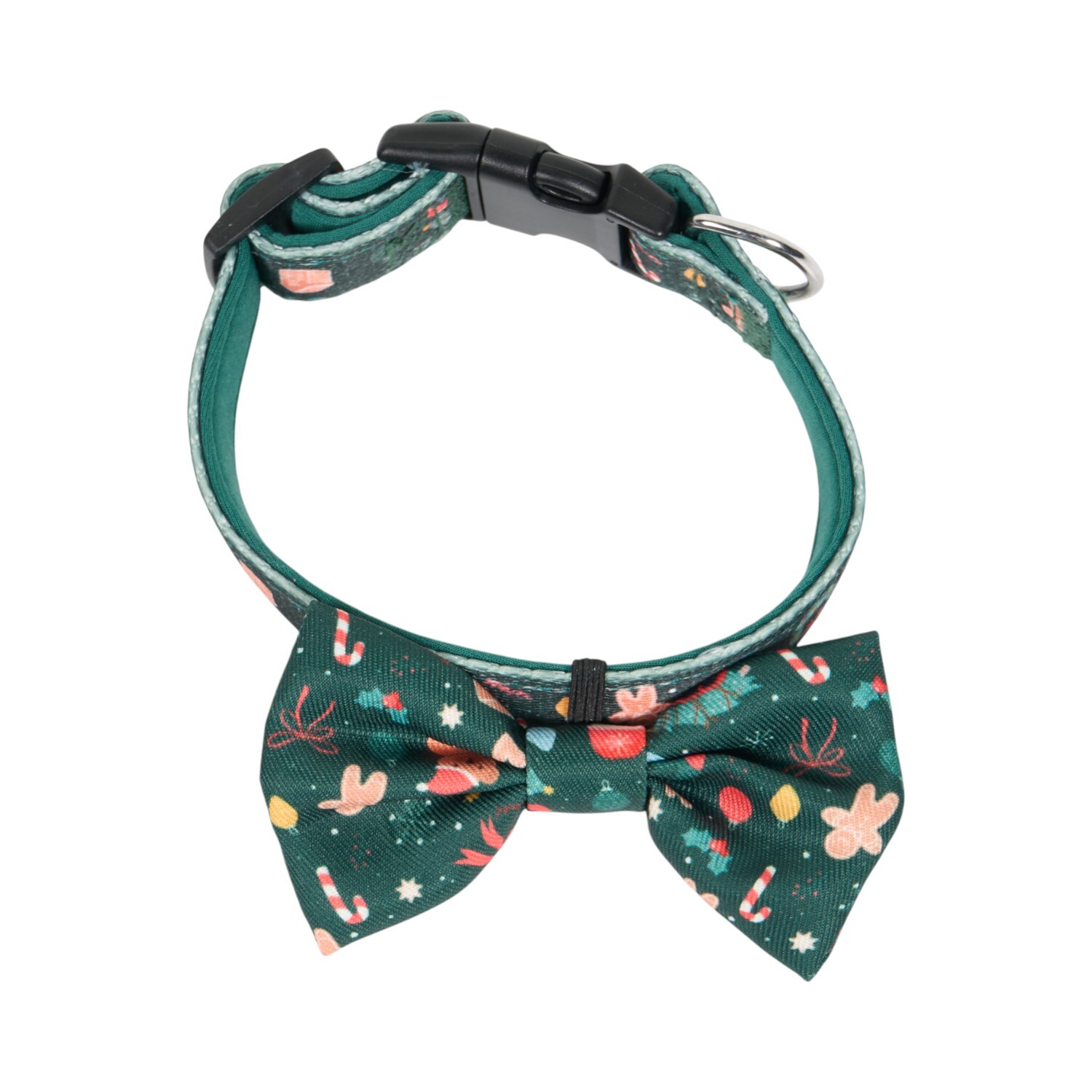 Festive Dog Lead and Collar Set Teal M Image 2