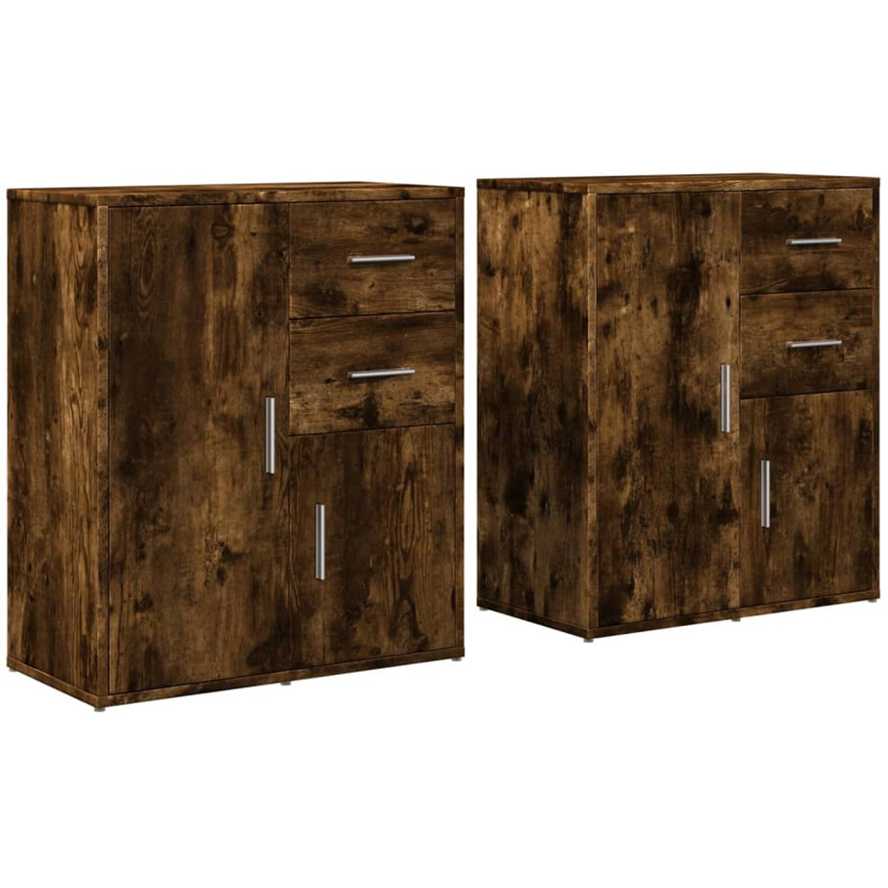 vidaXL 2 Door 2 Drawer Sonoma Oak Sideboard Set of 2 Image 2