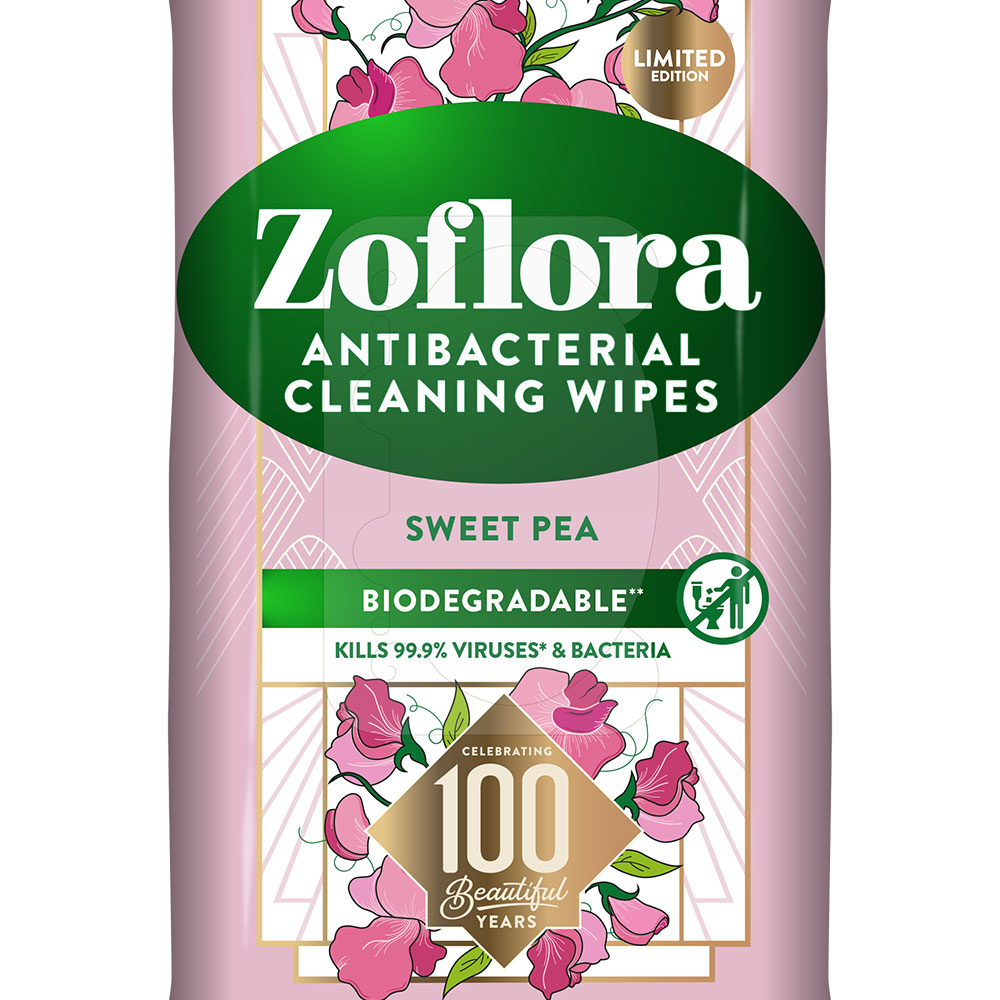 Zoflora Sweetpea Biodegradable Antibacterial Multisurface Cleaning Wipes Image 2