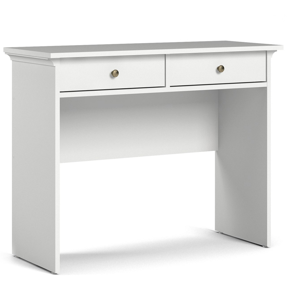 Florence Paris 2 Drawer White Console Table Image 2