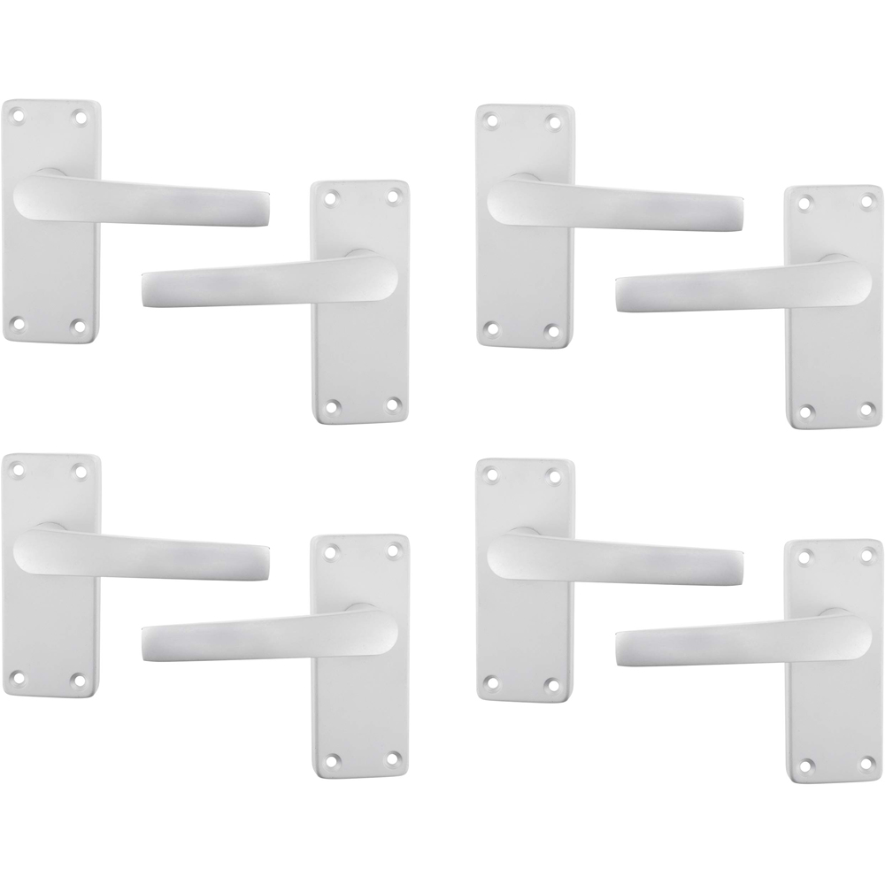 Golden Grace Flat Aluminium Classic Victorian Straight Door Handle Set 4 Pack Image