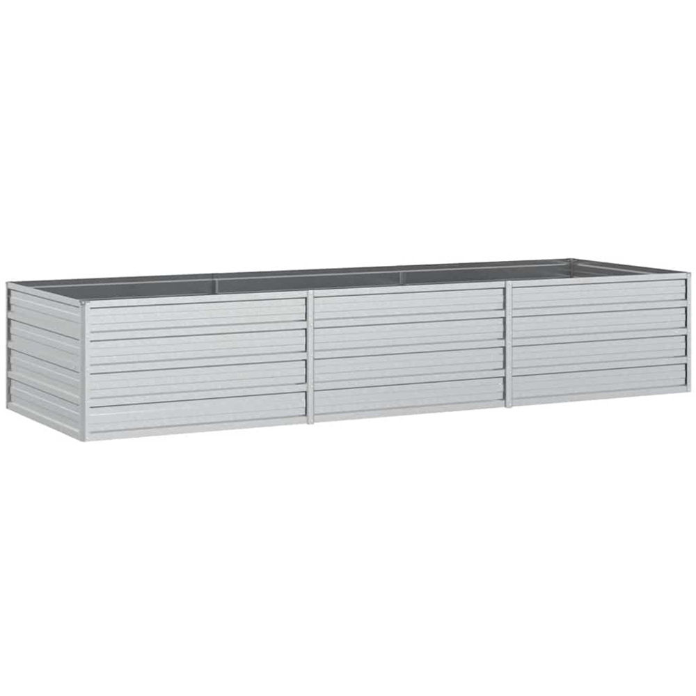 vidaXL Silver Steel Raised Garden Bed 45 x 240 x 80cm Image 1
