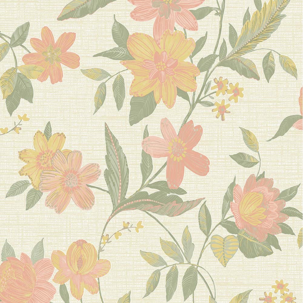 Grandeco Katsu Trail Floral Blown Blush Wallpaper Image 1