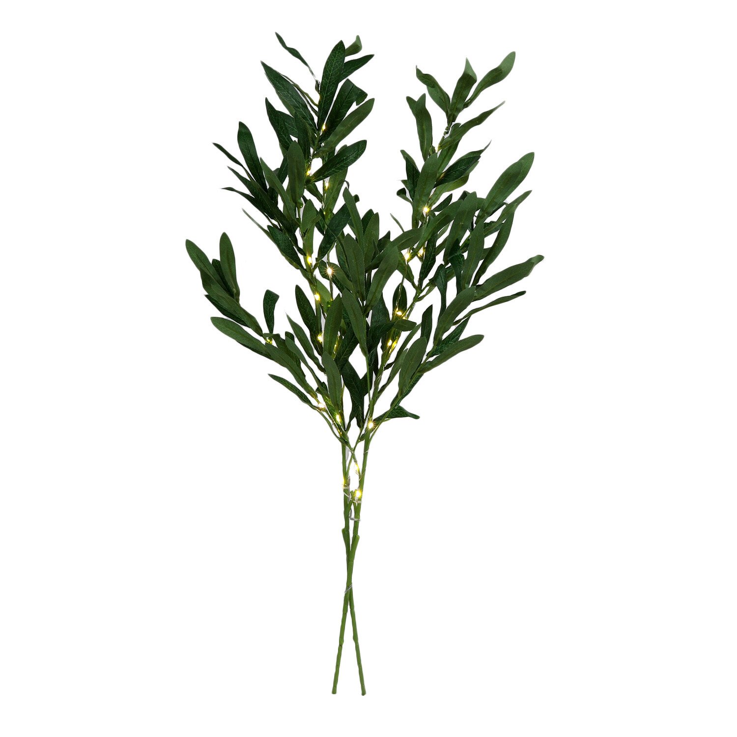 Green Eucalyptus Twig Lights Decorative Tree Image 1