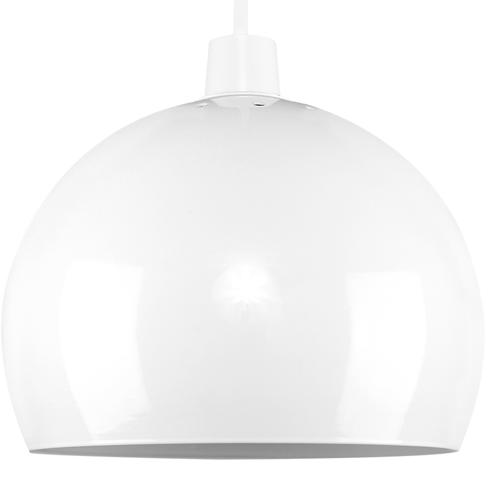 ValueLights White Arco Mini Metal Pendant Light Shade Image 1