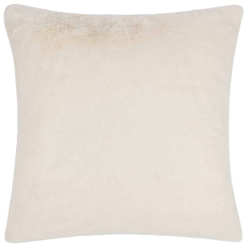 Paoletti Stanza Ecru Faux Fur Cushion Image 1