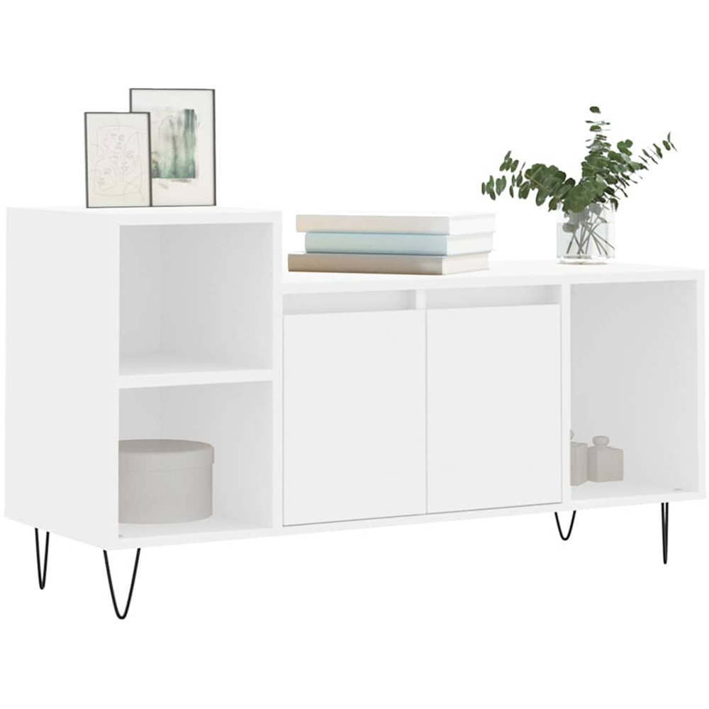 vidaXL 2 Door 3 Shelf White TV Cabinet Image 3