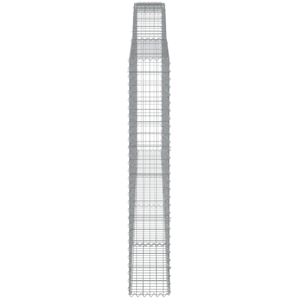 vidaXL Silver Galvanised Iron Arched Gabion Basket 400 x 30 x 180/200cm 15 Pack Image 4