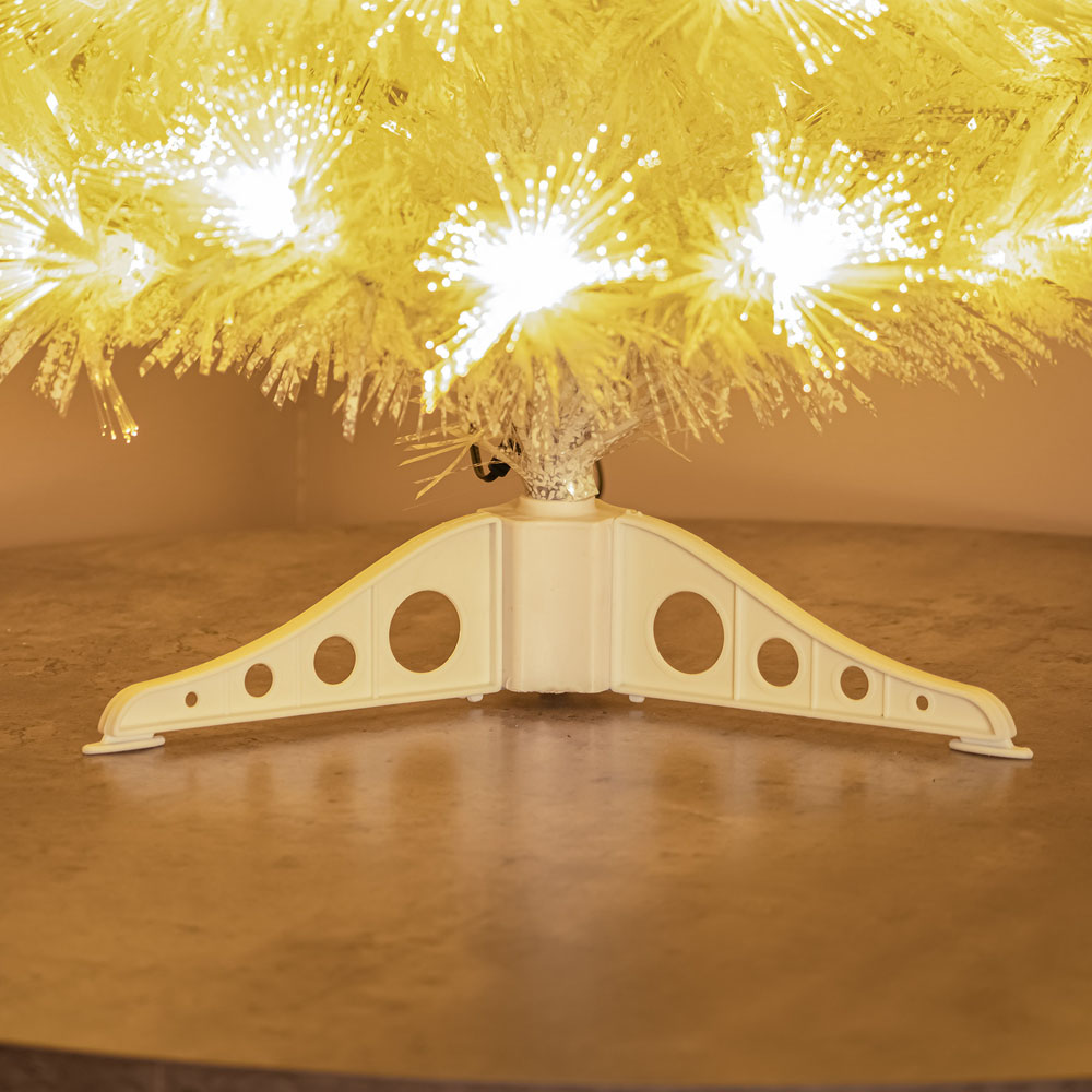 The Christmas Centre 88 Warm White LED Pre-Lit White Fibre Optic Artificial Xmas Tree 3ft Image 5