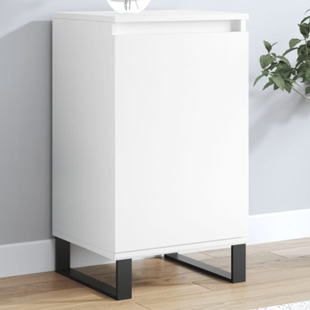 vidaXL 2 Door Single Drawer White Sideboard Set of 2 Image 1