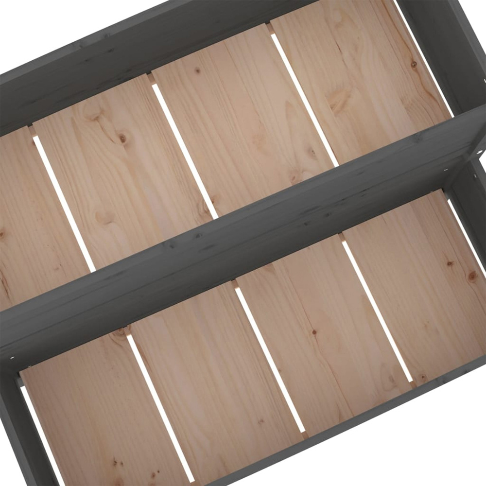 vidaXL 2-Tier Grey Wooden Raised Garden Planter 110 x 84 x 75cm Image 6