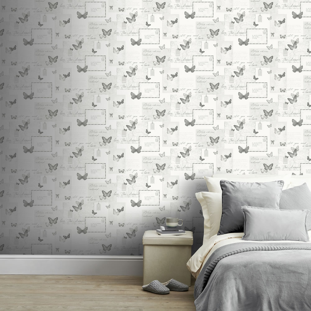 Arthouse Retro Collage Grey Wallpaper Image 2