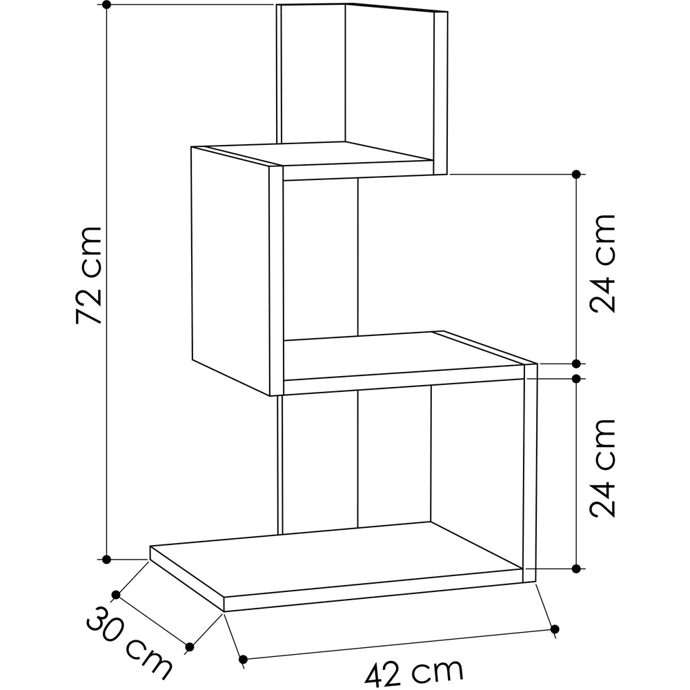 Decortie Rosie White and Oak Side End Table Image 5