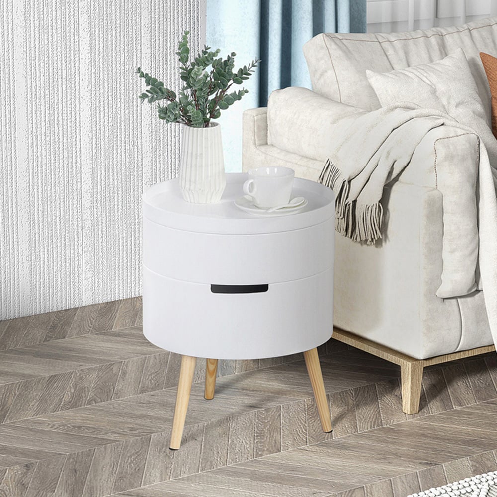 Portland 3 Tier White Side Table Image 3