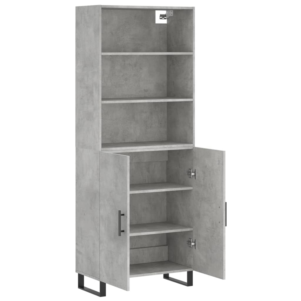 vidaXL 2 Door 3 Shelf Concrete Grey Highboard Image 4