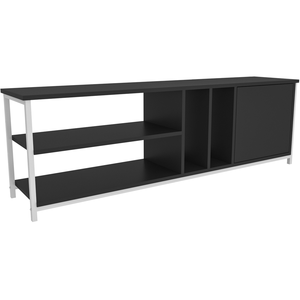 Decorotika Oneida Single Door 4 Shelf White and Anthracite TV Unit Image 2