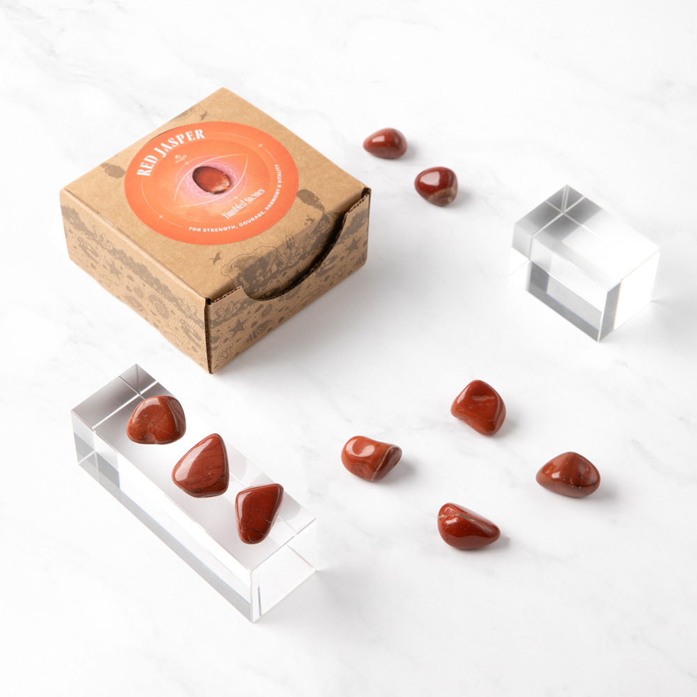 Myga 50 Piece Red Jasper Tumbled Stone Healing Crystal Image 3