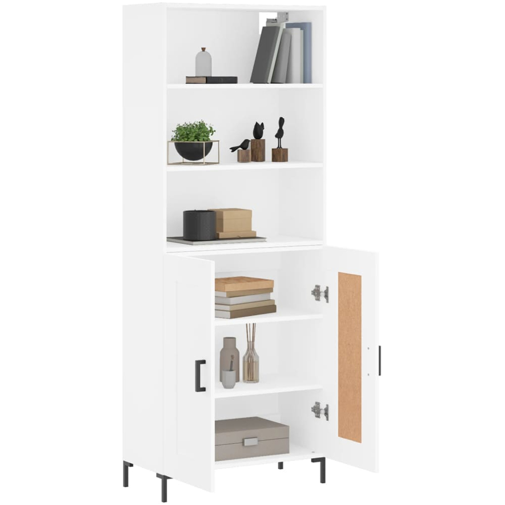 vidaXL 2 Door 3 Shelf White Highboard Image 3