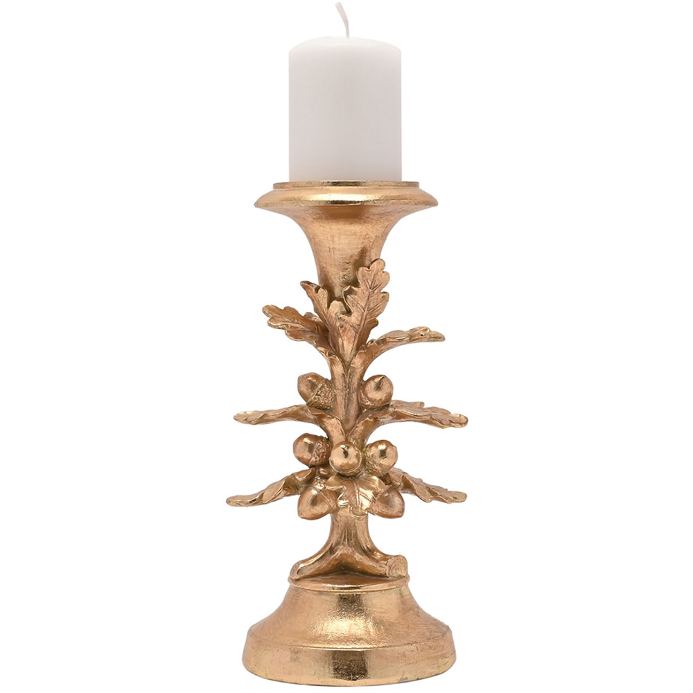 The Christmas Gift Co Gold Acorn Tree Candle Holder Image 3