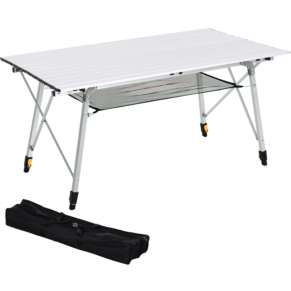 Outsunny Aluminium Foldable Picnic Table with Carrying Bag Image 1