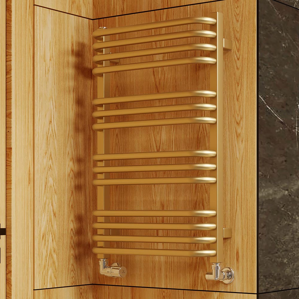 Terma Alex Brass Heated Towel Rail 760 x 500mm Image 2