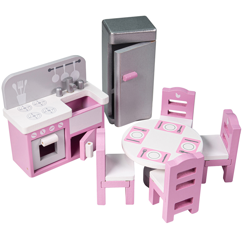 Tidlo Wooden Dolls House Kitchen Furniture Set Image 1