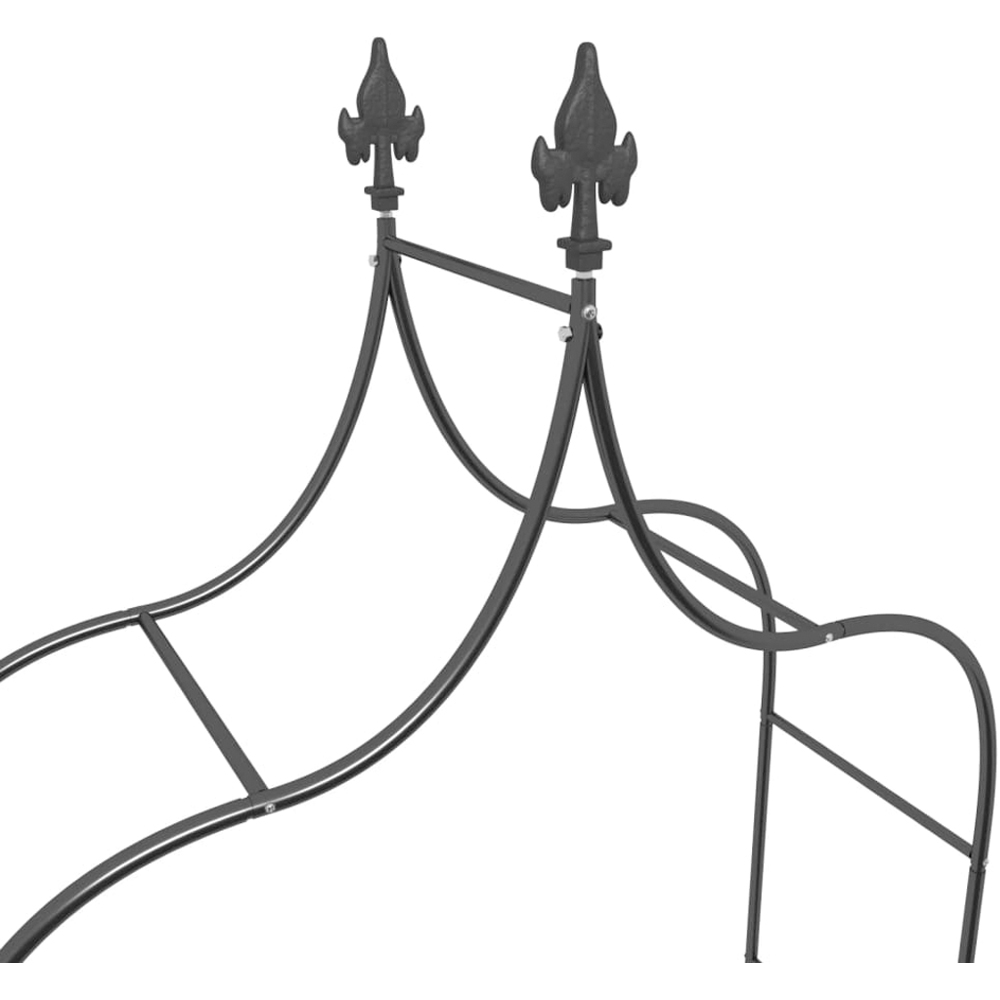 vidaXL Black Steel Rose Arch Garden Arbour 2 Pack Image 5