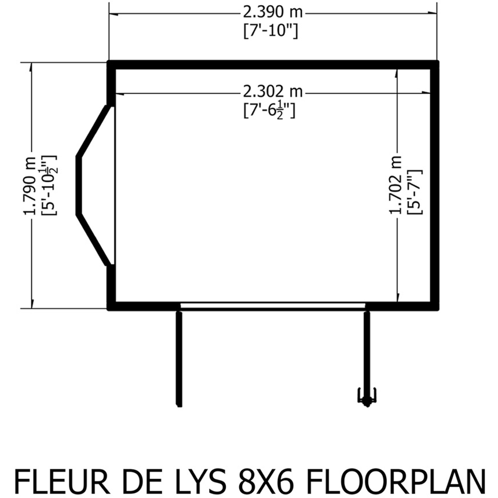 Shire Fleur De Lys 8 x 6ft Double Door Shiplap Apex Summerhouse Image 4