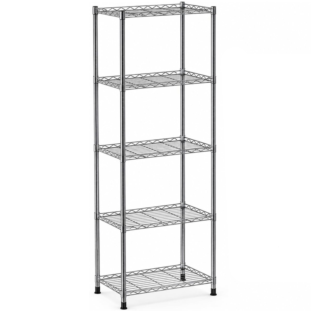 ATEK 5-Tier Silver Metal Wire Storage Rack Image 1
