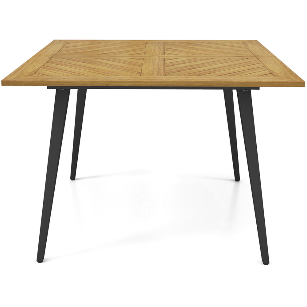 Costway 4 Seater Wooden Patio Table with Metal Legs Image 2