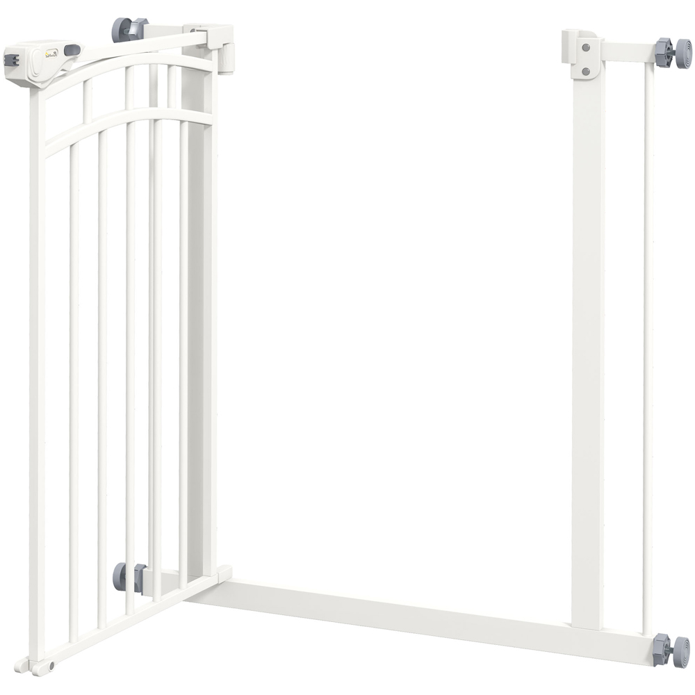 PawHut White 74-80cm Pressure Fit Pet Safety Gate Image 4
