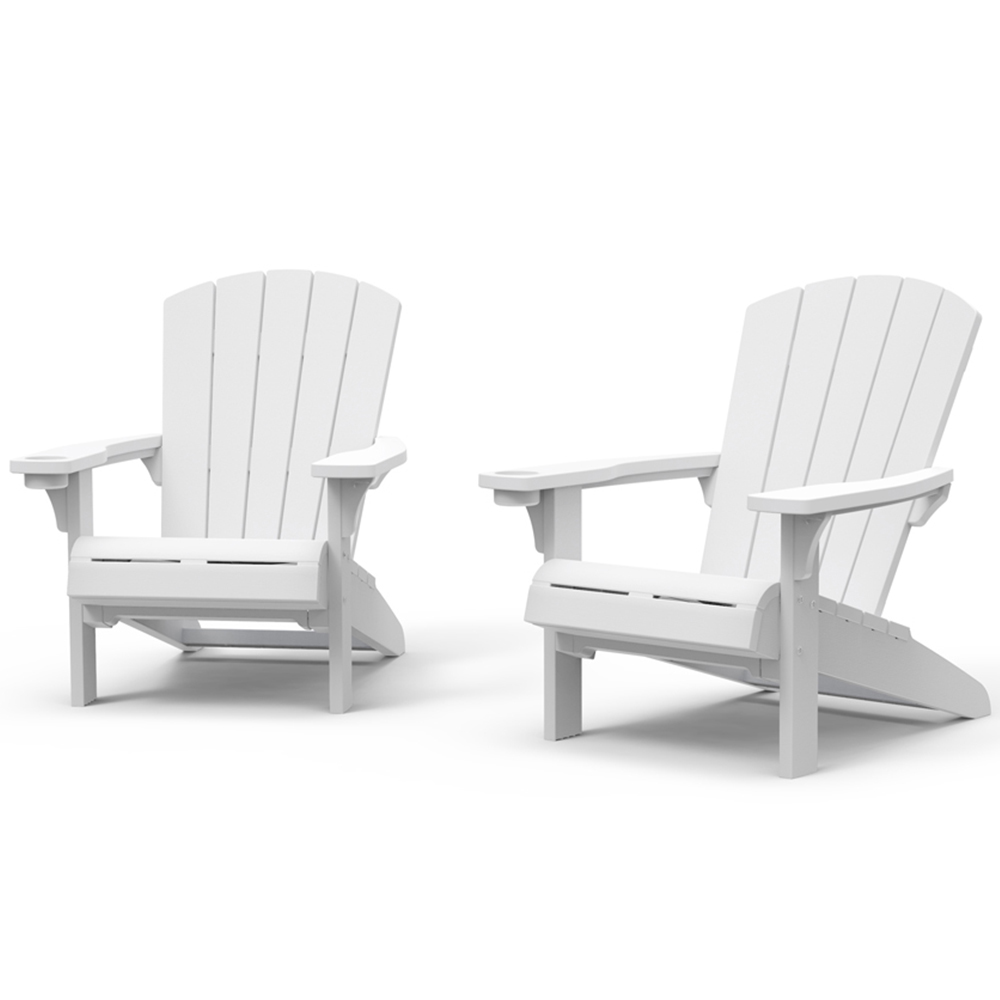 Keter Set of 2 White Adirondack Chair Image 2