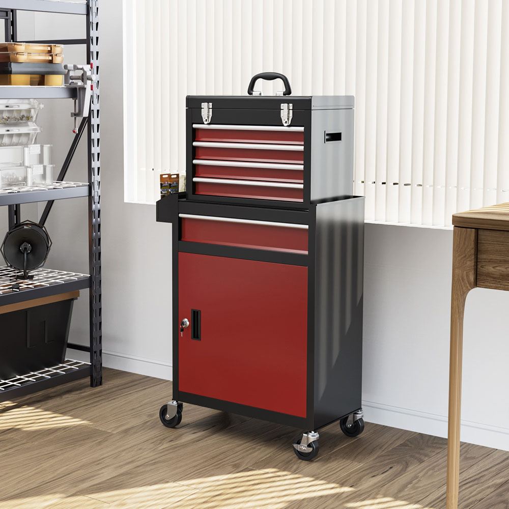 HOMCOM 5 Drawers Tool Cabinet on Wheels Image 2