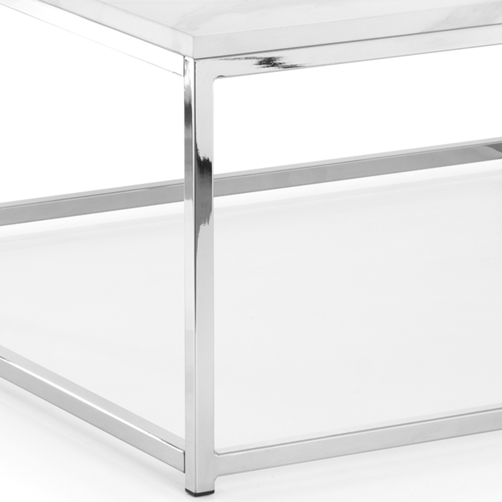 Julian Bowen Scala Chrome and White Marble Top Coffee Table Image 4