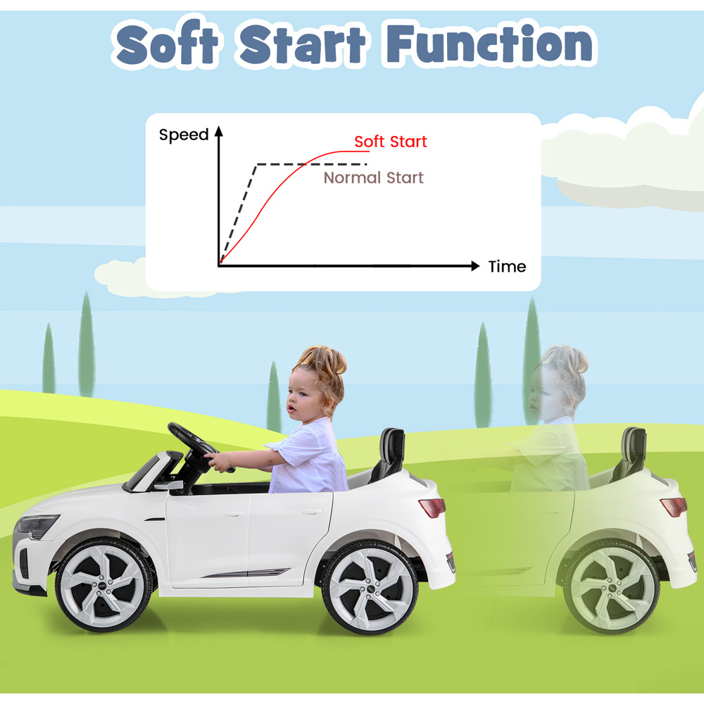 Costway Kids White Licensed Audi SQ8 Ride On Car with Remote Control and 4 Wheels Suspension 12V Image 5