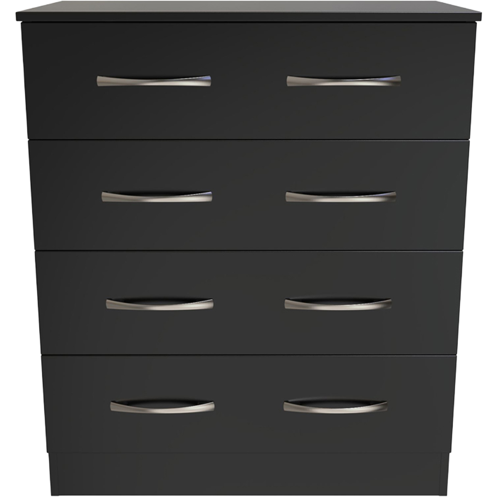 Crowndale Avon 4 Drawer Matt Black Chest of Drawers Ready Assembled Image 2