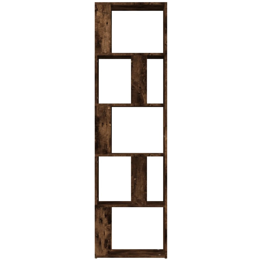 vidaXL 5 Shelf Smoked Oak Bookcase Image 3