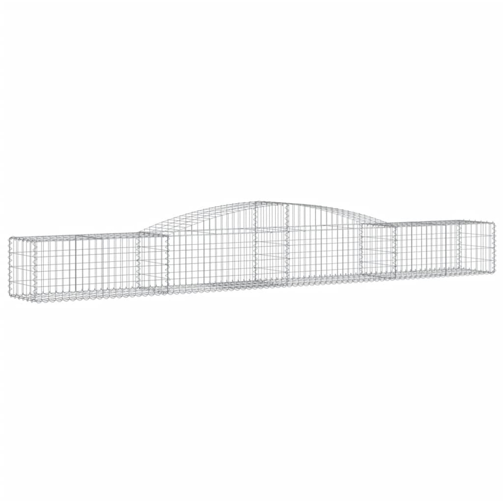 vidaXL Silver Galvanised Iron Gabion Basket 400 x 50 x 40/60cm 5 Pack Image 1