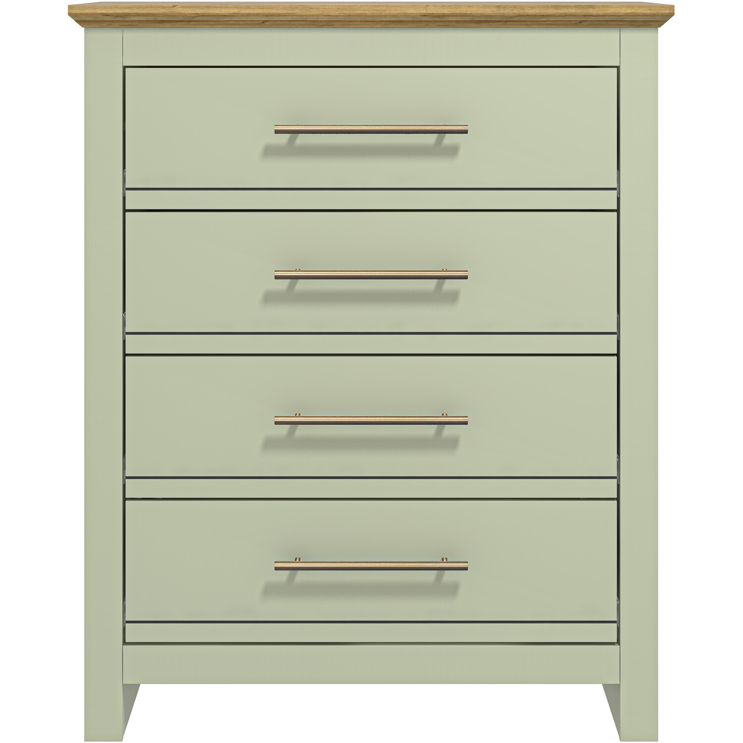 Bexley 4 Drawer Sage Green Chest of Drawers Image 2