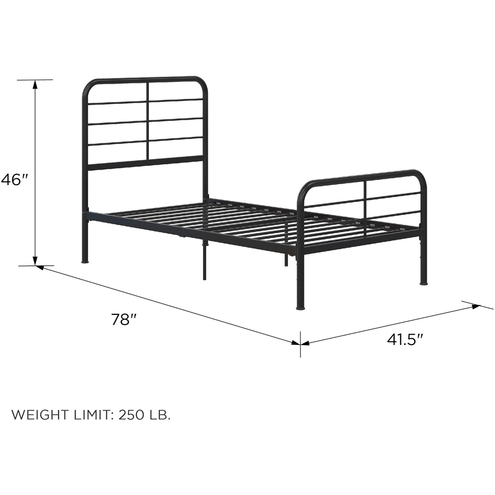 Dorel Millie Single Black Metal Bed Image 9