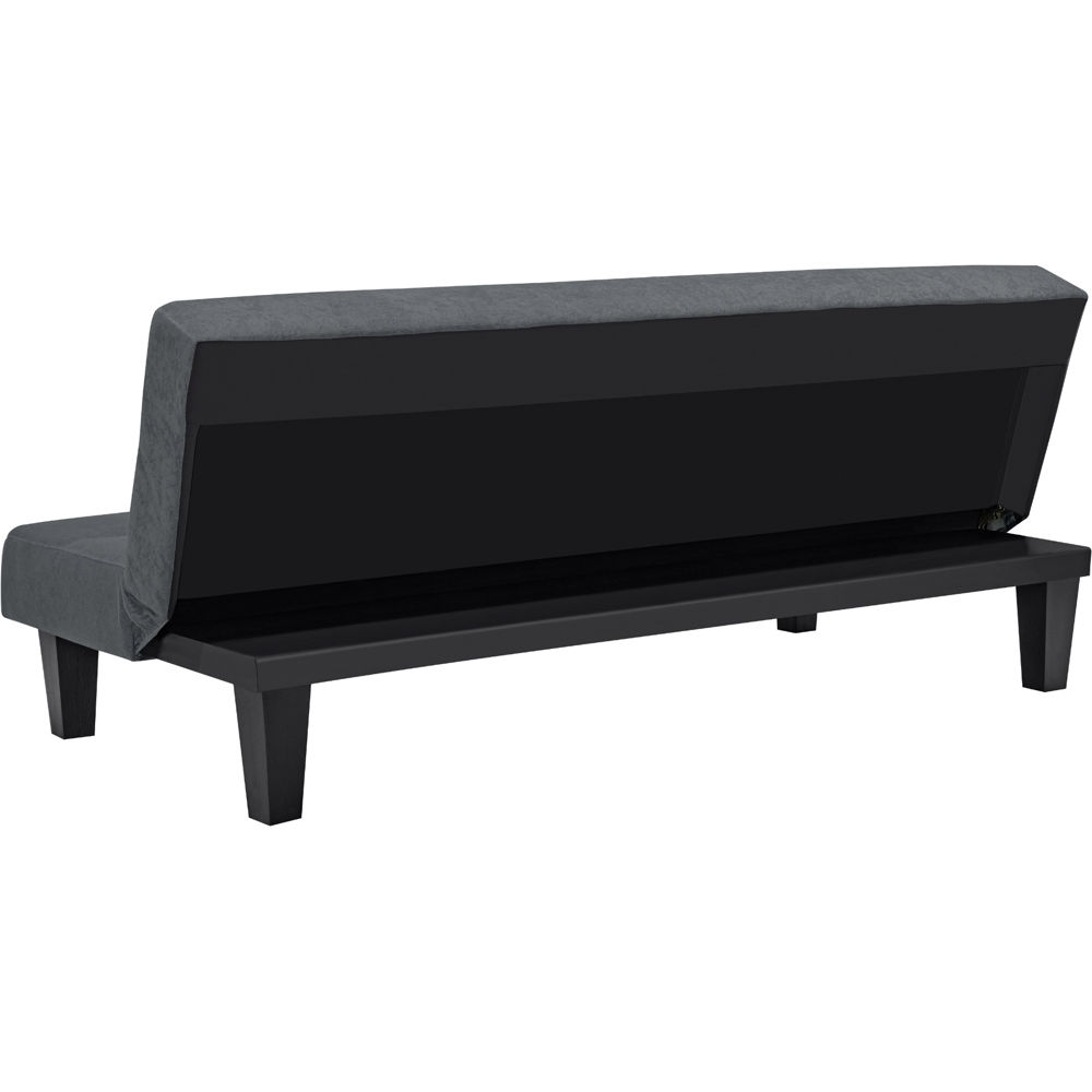 Dorel Kebo 3 Seater Grey Velvet Futon Sofa Bed Image 7