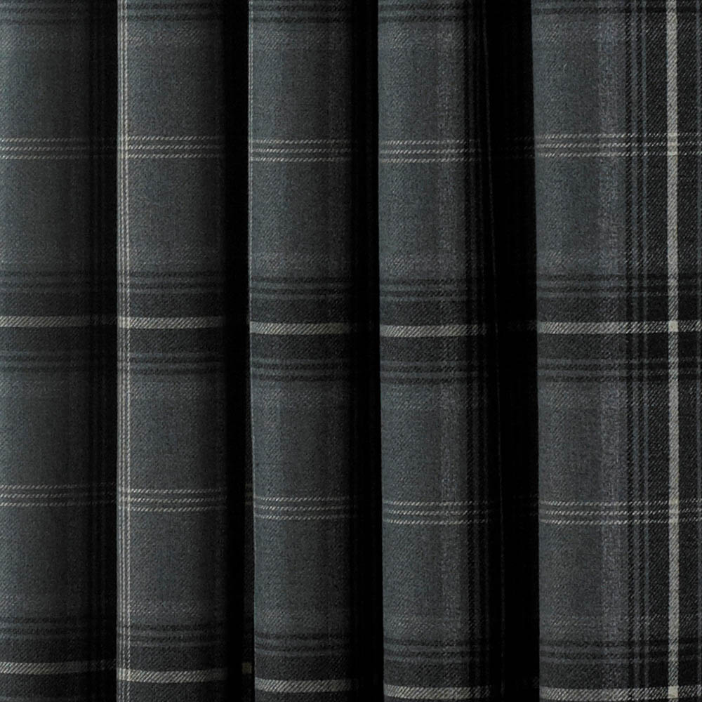 Paoletti Aviemore Grey Tartan Check Eyelet Curtain 183 x 229cm Image 4