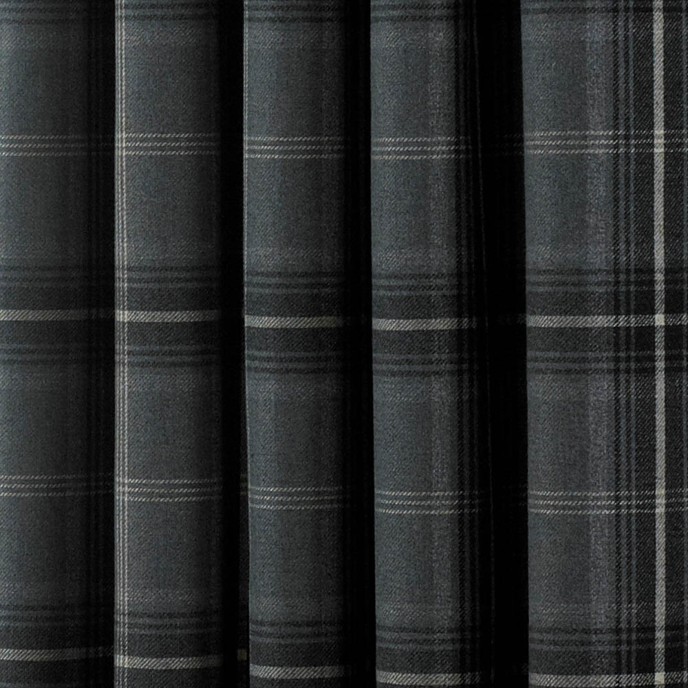 Paoletti Aviemore Grey Tartan Check Eyelet Curtain 168 x 183cm Image 4