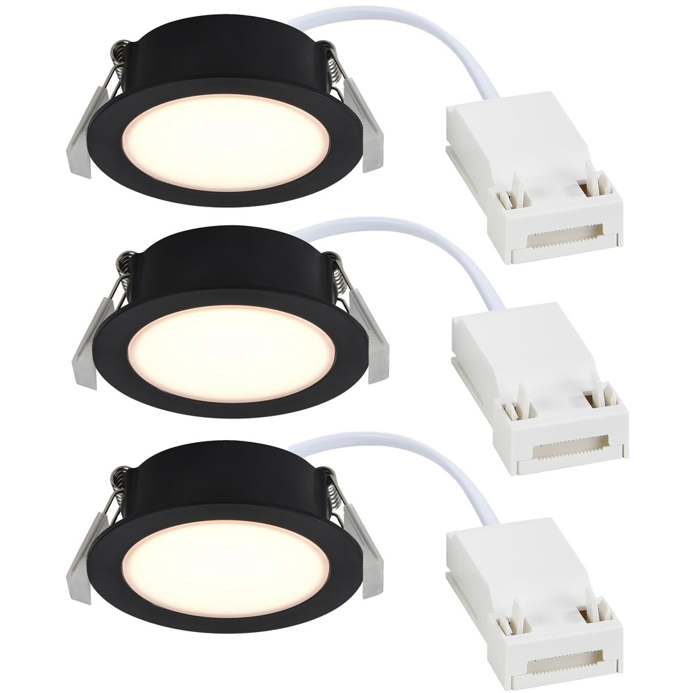 Nordlux Olea 3-Kit 345 Lumens 2700K Black LED Downlight Image 1