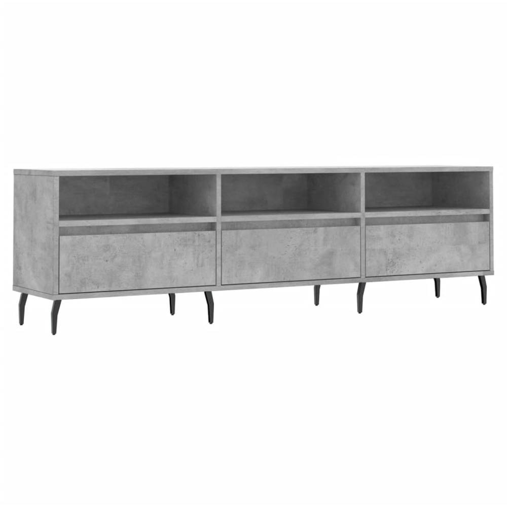 vidaXL 3 Door 3 Shelf Concrete Grey TV Cabinet Image 2