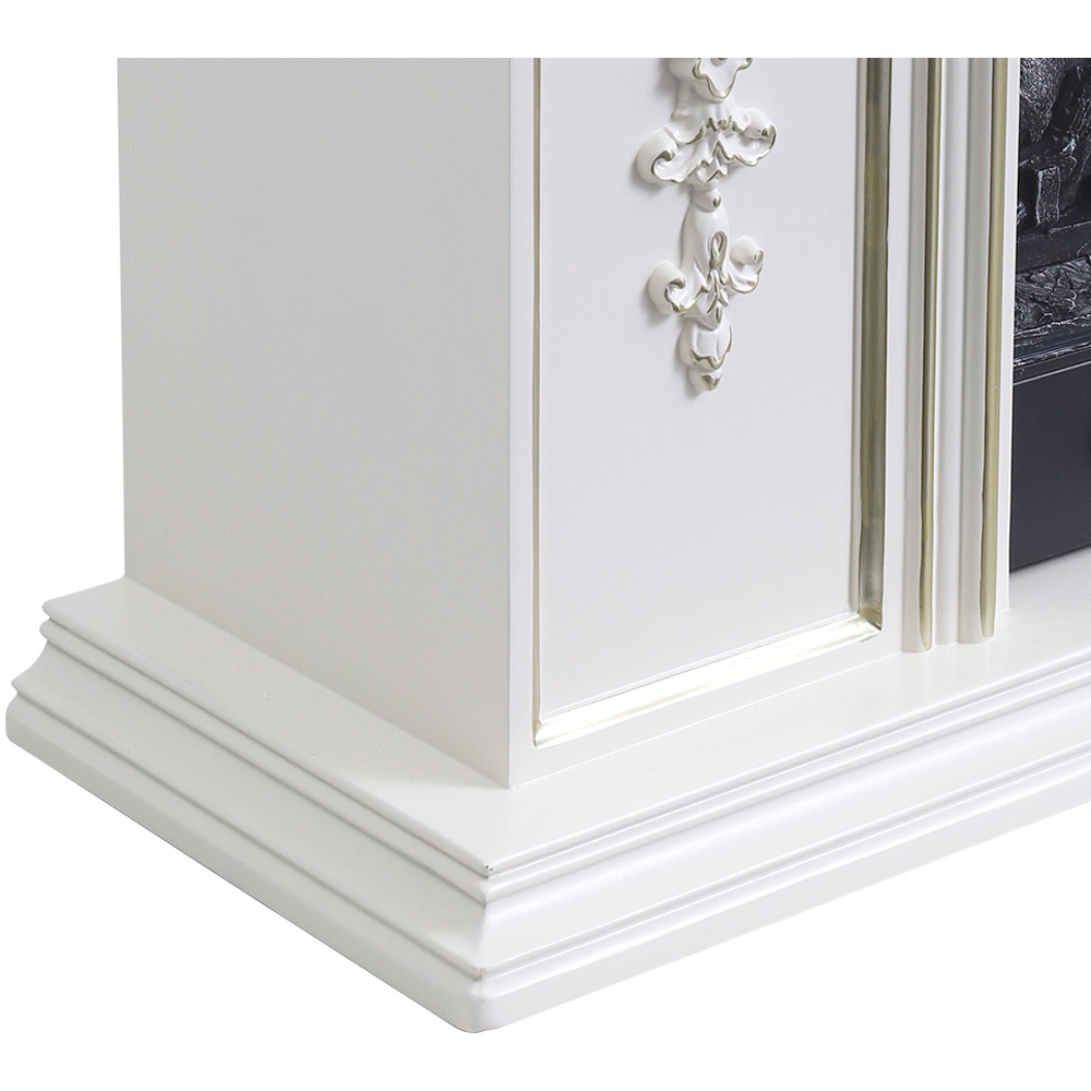 Living and Home 7 Flame Colour White Electric Fireplace TV Stand with Remote Control 63 inch Image 3