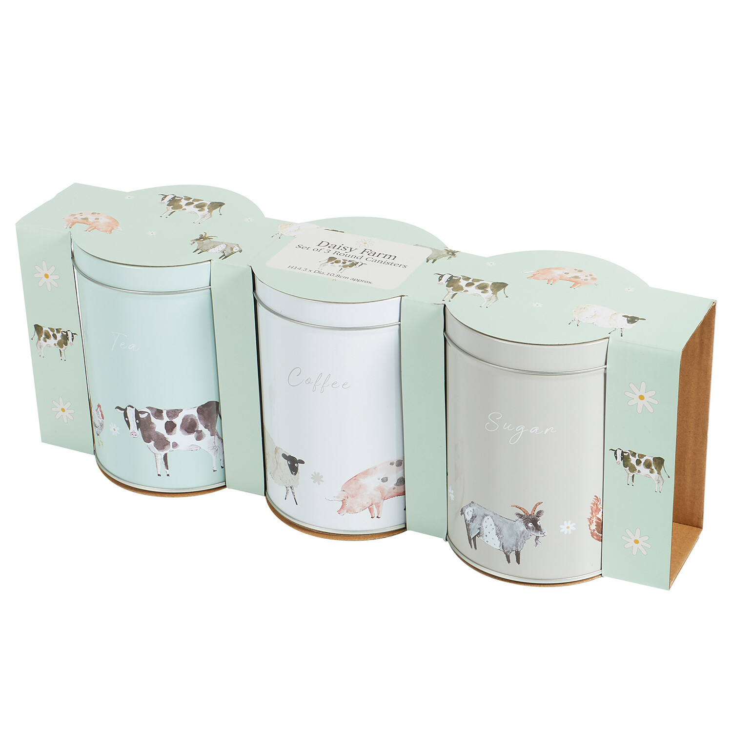 Set of 3 Daisy Farm Round Metal Tins - Multicolour Image 3
