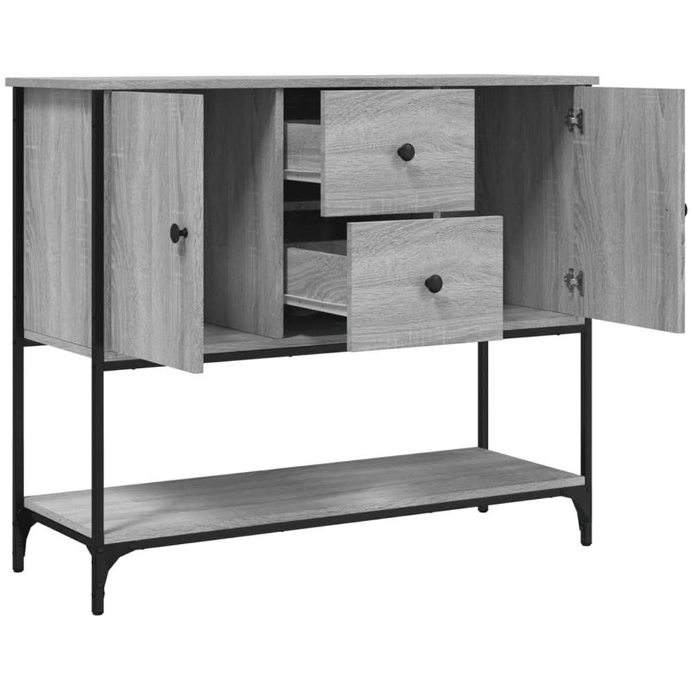 vidaXL 2 Door 2 Drawer Single Shelf Grey Sonoma Wooden Sideboard Image 5